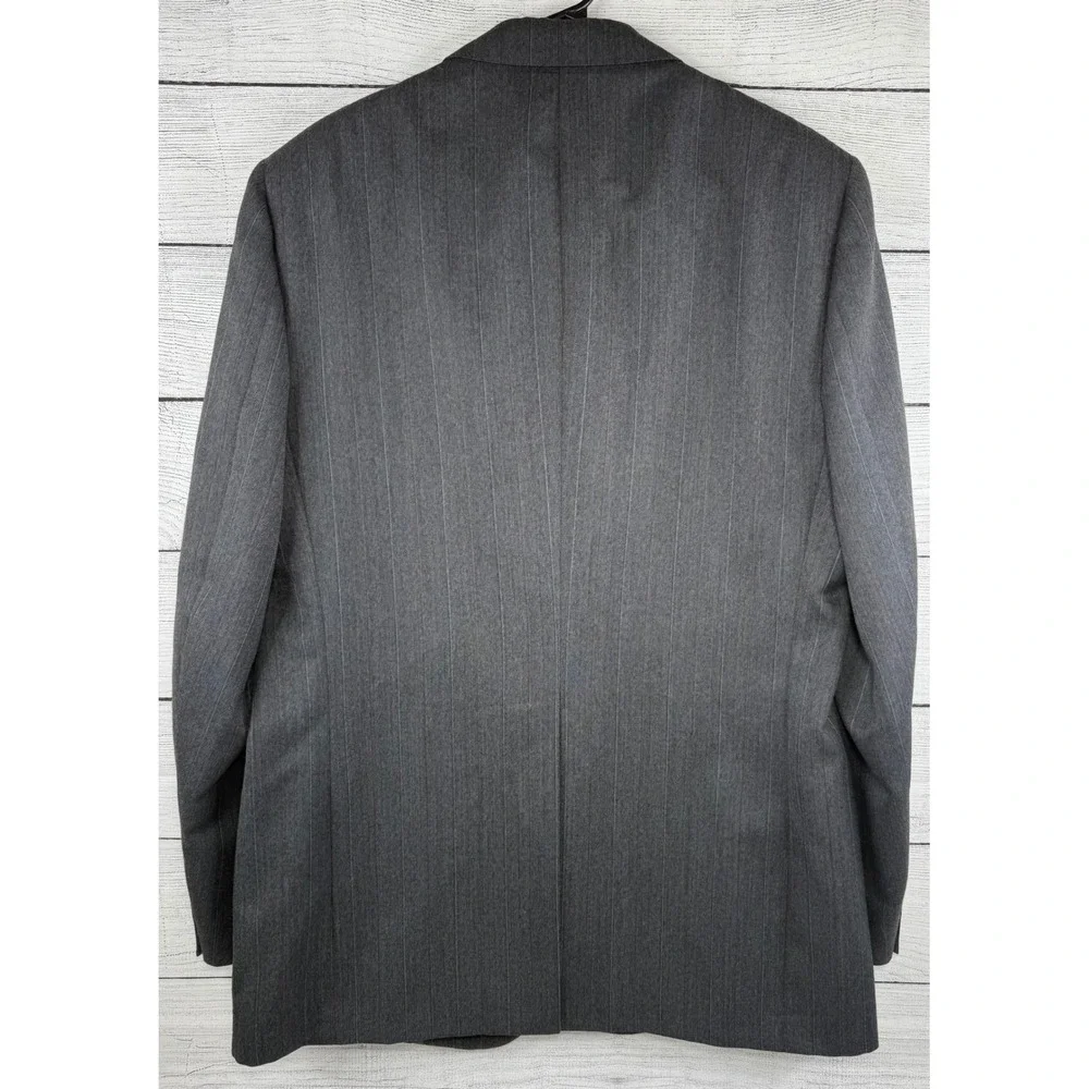 Christian Dior Monsieur Vintage Gray Pinstripe Wool Suit Blazer 44L Pants 36x31‎